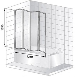 Ceruttispa Шторка на ванну Bouna 7255 профиль хром стекло матовое – фотография-16