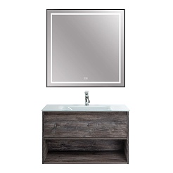 BelBagno Зеркало SPC-KRAFT-800-800-LED-TCH-WARM-NERO – фотография-8