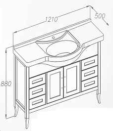 Opadiris Тумба с раковиной Мираж 120 слоновая кость – фотография-2