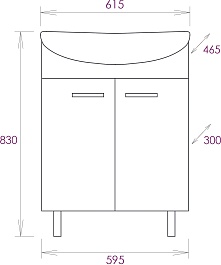 Onika Тумба с раковиной Коралл 60.10 белая – фотография-10