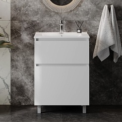 Teymi Тумба с раковиной Laina 60 белая матовая – фотография-3