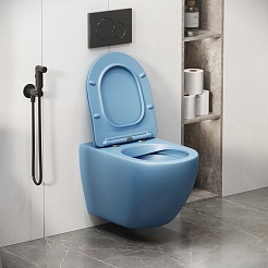 Grossman Унитаз подвесной Color GR-4411BSMS голубой матовый – фотография-9