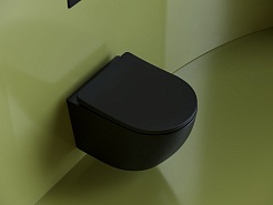 Ceramicanova Подвесной унитаз Uno Rimless CN11001MB чёрный матовый – фотография-9