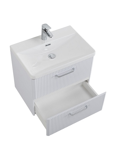 BelBagno Тумба с раковиной Due 60 подвесная Bianco Lucido ручки Хром полированный – картинка-9