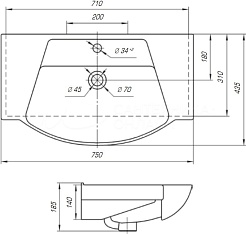 Opadiris Тумба с раковиной Клио 75 нагал – фотография-6