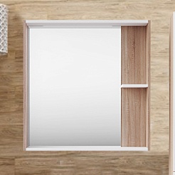 ASB-Mebel Зеркало Адель 80 белое/дуб сонома – фотография-3