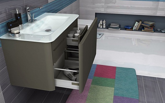 Cezares Тумба с раковиной LIVERPOOL 95 Grigio Talpa Opaco – картинка-3