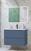 Зов Мебель для ванной Дион 80 подвесная серо-синий