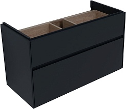 Aquanet Тумба под раковину Бруклин 100 подвесная черная матовая – фотография-2