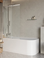 BelBagno Шторка на ванну 80/145 LUCE-VF-11-80/145-C-Cr