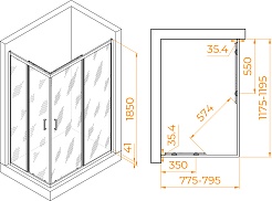 RGW Душевой уголок Passage PA-146B 120x80 профиль черный стекло прозрачное – фотография-7