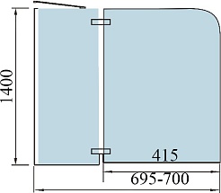 WeltWasser Шторка на ванну WW100 100D2-70 – фотография-3