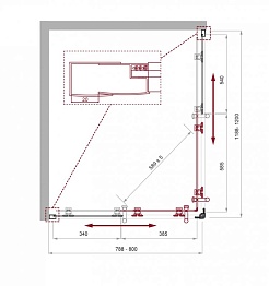 BelBagno Душевой уголок Uno 120/80 UNO-195-AH-2-120/80-C-Cr стекло прозрачное – фотография-3
