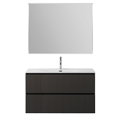 BelBagno Тумба с раковиной Uno 100 подвесная Темно-Серый матовый с раковиной BB-8099-100 – фотография-14