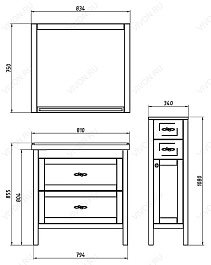 ASB-Woodline Зеркало для ванной Римини 80 бук тироль, массив ясеня – фотография-6