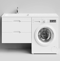 Водолей Тумба под раковину над стиральной машиной Айрис 68 подвесная белая