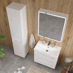 Equil Шкаф пенал Corner 40 напольный белый – фотография-3