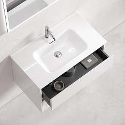 Sancos Тумба с раковиной Libra 90 белый глянец раковина Element 91 CN7002 – фотография-6