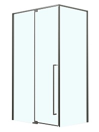 Azario Душевой уголок Male 120/80 стекло прозрачное профиль матовый графит – фотография-1