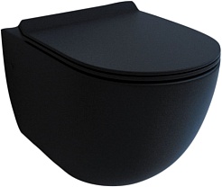 Esbano Унитаз Fortex подвесной безободковый черный матовый – фотография-1