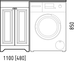 Corozo Тумба с раковиной Леон 110 L под стиральную машину белая – фотография-7