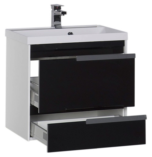 Aquanet Тумба с раковиной "Тиволи 70" черная – картинка-3