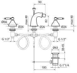 Webert Смеситель Alexandra AL710202017 хром/золото, для биде – фотография-2