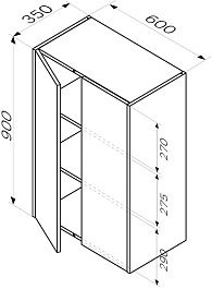 Am.Pm Навесной шкаф Func 60x90 белый матовый – фотография-6