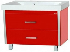 Misty Тумба для умывальника Джулия QVATRO 105 красная – фотография-1