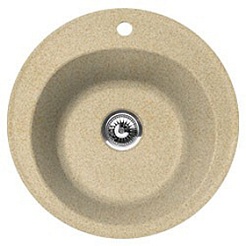 Florentina  Мойка гранитная Никосия круглая бежевый – фотография-1