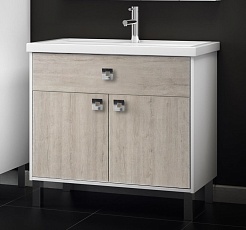  Тумба с раковиной Квинта 90 белый/орегано (светлый) – фотография-1