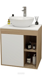 Teymi Тумба с раковиной Nura 70 дуб эврика/белый матовый T60528 раковина T50505 – фотография-1