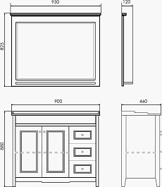 Comforty Мебель для ванной Тбилиси 90 белая – фотография-14