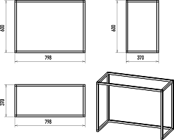 Brevita Консоль Dakota 80 черный кварц/дуб галифакс олово – фотография-9