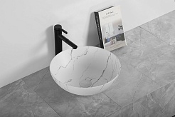 Ceruttispa Раковина накладная 40 CR3301MWM2 мрамор белый матовый – фотография-2