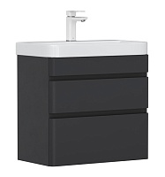 Equil Тумба под раковину Eltoro 60 2 ящика подвесная черный софт