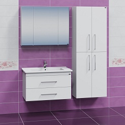 СанТа Тумба с раковиной Вегас 85 подвесная белая – фотография-5