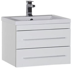 Aquanet Тумба с раковиной Верона 58 подвесная белая – фотография-1