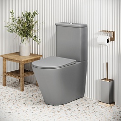 Grossman Унитаз компакт Color GR-4480GLMS светло-серый матовый – фотография-7