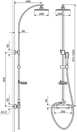 Excellent Душевая система RAIN GALAXY SLIM с термостатом без излива – фотография-3