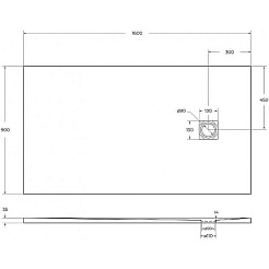 BelBagno Душевой поддон Tray 160/90 TRAY-MR-UNO-AH-160/90-35-W-CR – фотография-3