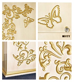 Misty Пенал для ванной Бабочка 35 R бежевый, патина – фотография-3