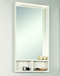 Акватон Зеркало "Йорк 50" белый/выбеленное дерево – фотография-1