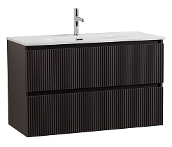 BelBagno Тумба с раковиной Uno 100 подвесная Темно-Серый матовый с раковиной BB-8099-100 – фотография-1