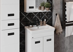 Onika Мебель для ванной Балтика-Квадро 55.11 Black L белая – фотография-5