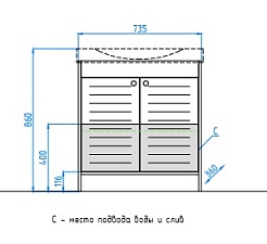 Style Line Мебель для ванной Кантри 75 венге/лен белый – фотография-3
