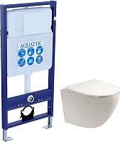 Aquatek Унитаз подвесной Европа AQ1900-00 в комплекте с инсталляцией Standard INS-0000012