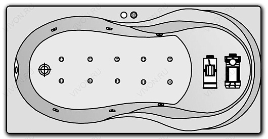 Kolpa San  Комплект гидро-аэромассажа Kolpa San Vanessa Superior (массаж: боковой, аэромассаж) – фото, картинка, фотография-1