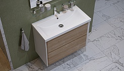 Velvex Тумба с раковиной Gesso 80 дуб сонома/белая – фотография-2