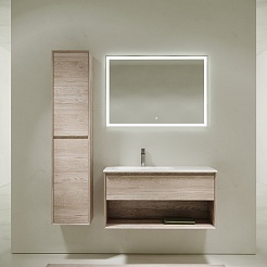 Sancos Тумба с раковиной Marmi 1.0 100 L дуб галифакс натуральный раковина Grace 101 L CN7014 – фотография-4